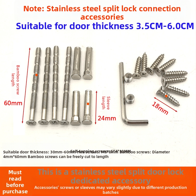 Accesorii pentru încuietoare de ușă – oțel inoxidabil, Ball Lock, panou de conectare cu șuruburi, lock core, stil modern minimalist