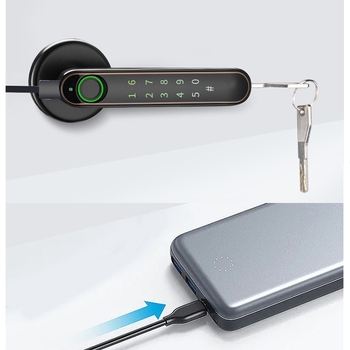 Yimeida Y198 Lacăt inteligent electronic pentru ușă cu Bluetooth, parolă și amprentă pentru uși din lemn