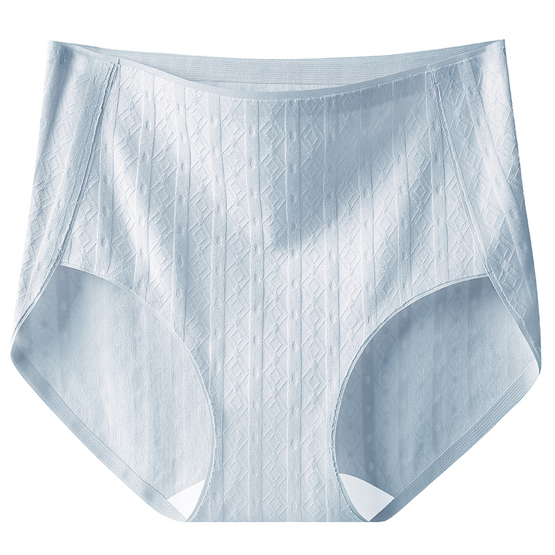 Ženske gaćice s visokim strukom od pamuka, antibakterijske, pamukasta podstava u preponama, pleteni jacquard uzorak, jednobojne, tanke