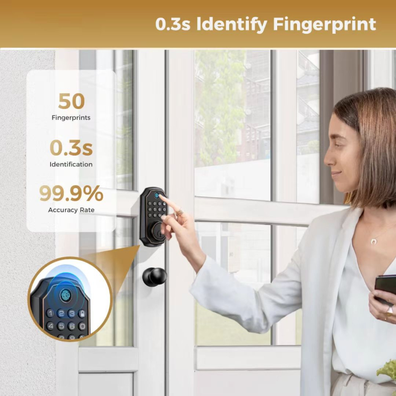 Setebao zaključavanje s otiskom prsta, model E02-F, za kapije, Bluetooth otključavanje, otisak prsta, ključ i lozinka