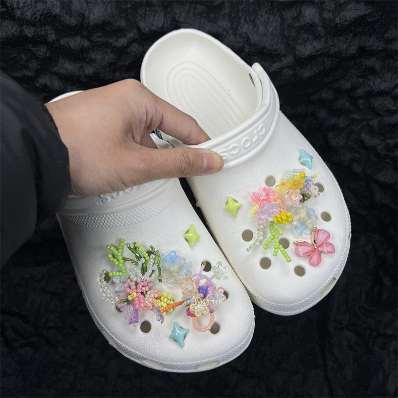 Cipővirág-kiegészítők, 34-es virág kollekció, alkalmas szandálokra és papucsokra, csat-stílus, szezonok: nyár, tavasz, ősz