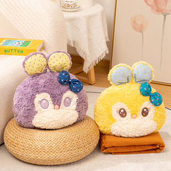 2 v 1 vankúš a deka: zajko s bodkami, polyesterový materiál, polyesterová výplň