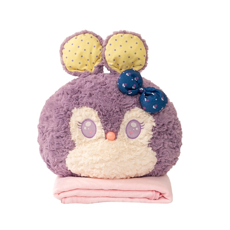 2 v 1 vankúš a deka: zajko s bodkami, polyesterový materiál, polyesterová výplň