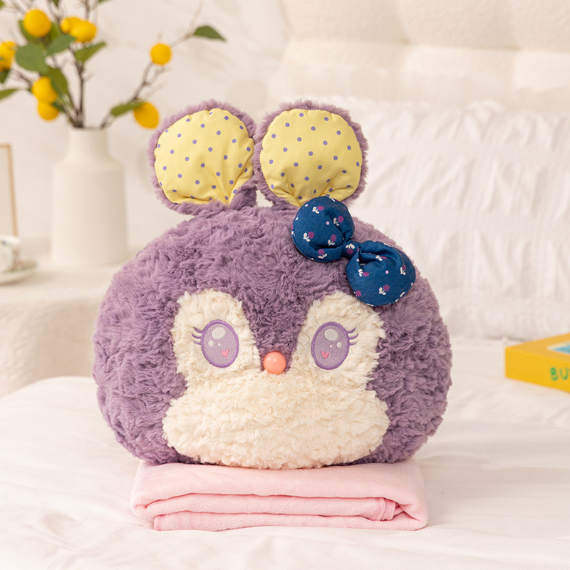 2 v 1 vankúš a deka: zajko s bodkami, polyesterový materiál, polyesterová výplň