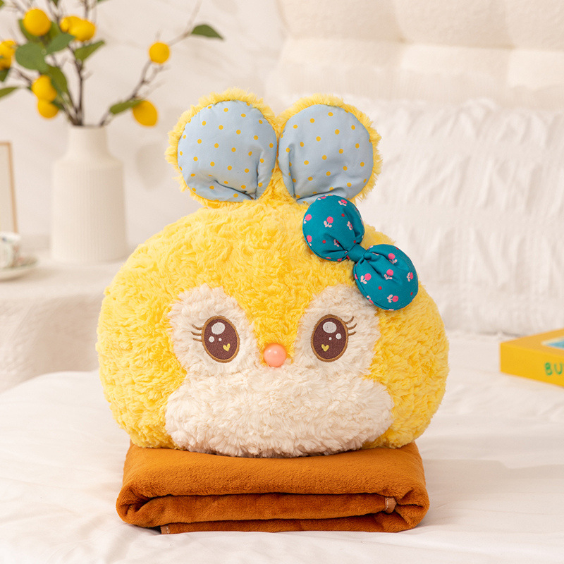 2 v 1 vankúš a deka: zajko s bodkami, polyesterový materiál, polyesterová výplň