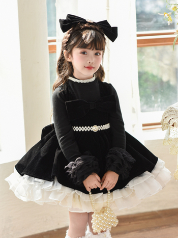 Κοριτσίστικο φόρεμα σε στυλ πριγκίπισσας, πολυεστέρας, απαλή επεξεργασία υφάσματος, φούστα με τιράντες, εμπνευσμένο από Χέπμπερν, για 1–3 ετών