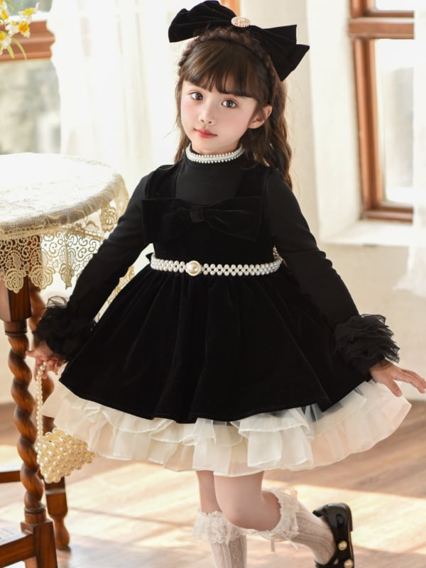 Κοριτσίστικο φόρεμα σε στυλ πριγκίπισσας, πολυεστέρας, απαλή επεξεργασία υφάσματος, φούστα με τιράντες, εμπνευσμένο από Χέπμπερν, για 1–3 ετών