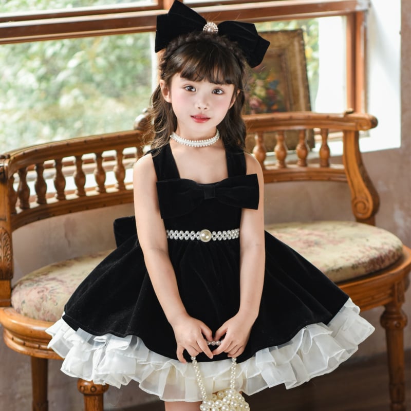 Κοριτσίστικο φόρεμα σε στυλ πριγκίπισσας, πολυεστέρας, απαλή επεξεργασία υφάσματος, φούστα με τιράντες, εμπνευσμένο από Χέπμπερν, για 1–3 ετών