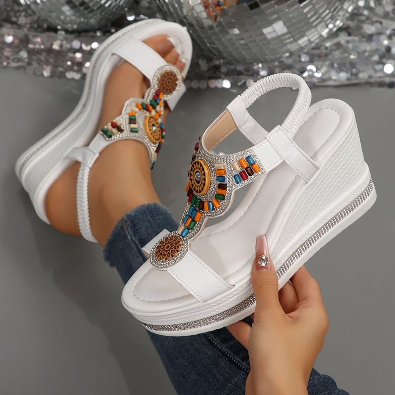 Rimske sandale Boho – Ljeto 2025, gornji materijal PU, unutarnji PU, okrugli nos, potplat PU