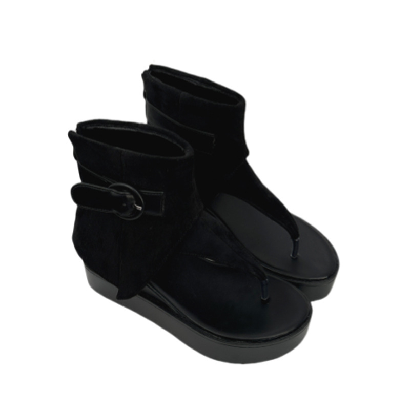 Ženske rimske sandale s platformom, prst s klipsom, PU gornji dio, stražnji zatvarač, peta 6–8 cm
