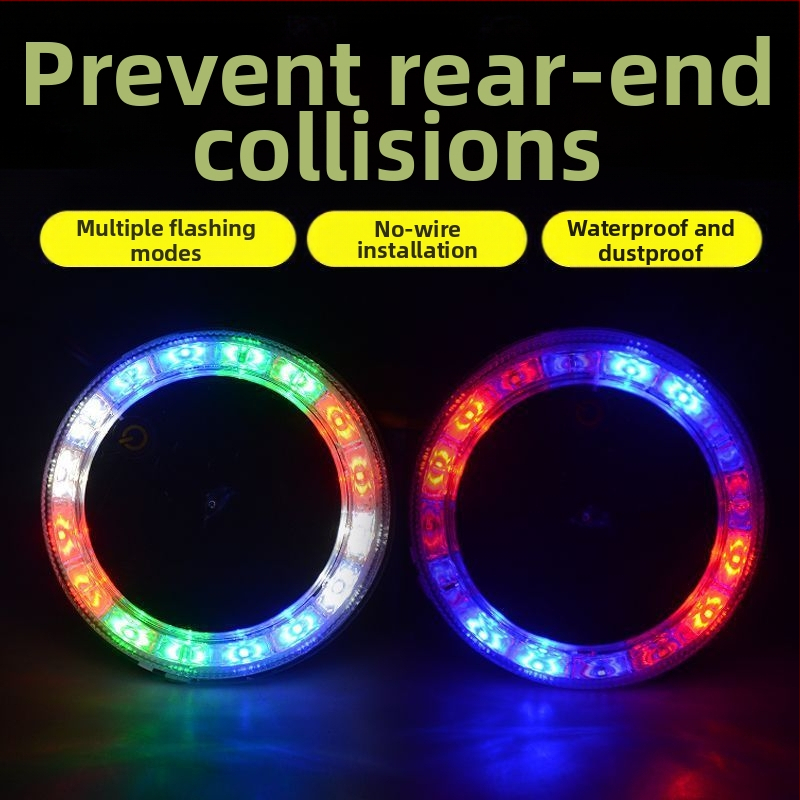 LED zadná svetlá pre vozidlo – solárne napájanie, bez káblov, Solar flash tail light, 3.7V, LED PC telo