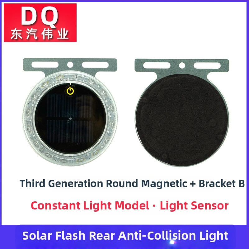 LED zadná svetlá pre vozidlo – solárne napájanie, bez káblov, Solar flash tail light, 3.7V, LED PC telo