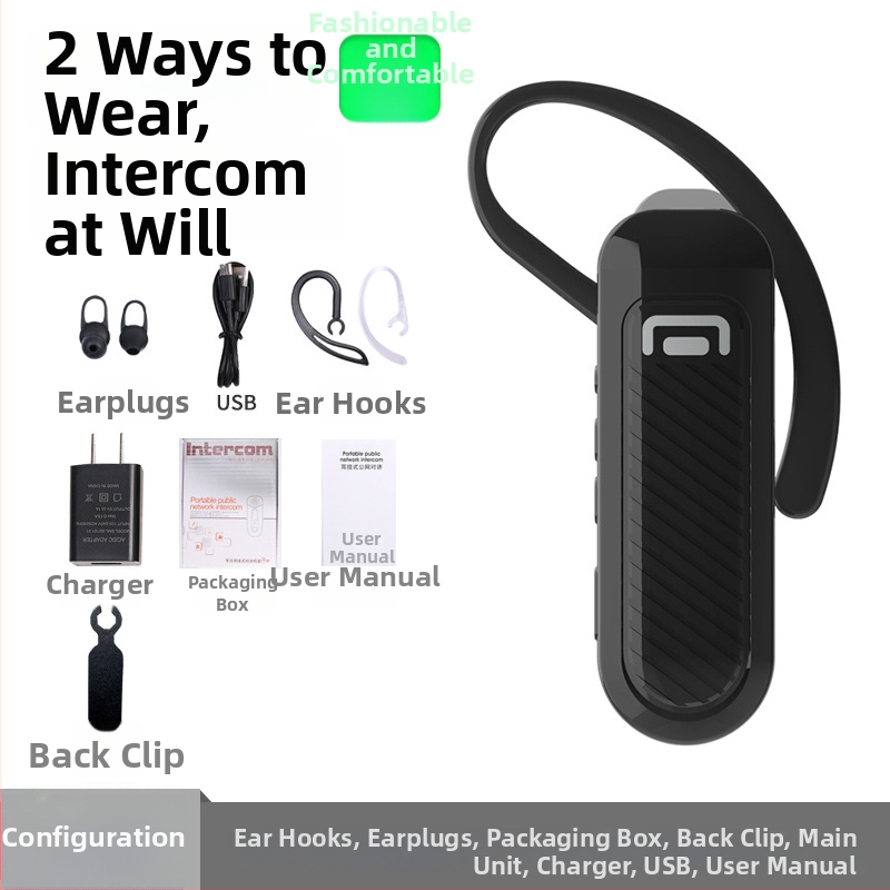 Intercom mini pentru catering și hoteluri, rezistent la apă, rază de 1,5–3 km, fără baterie, cod produs G72