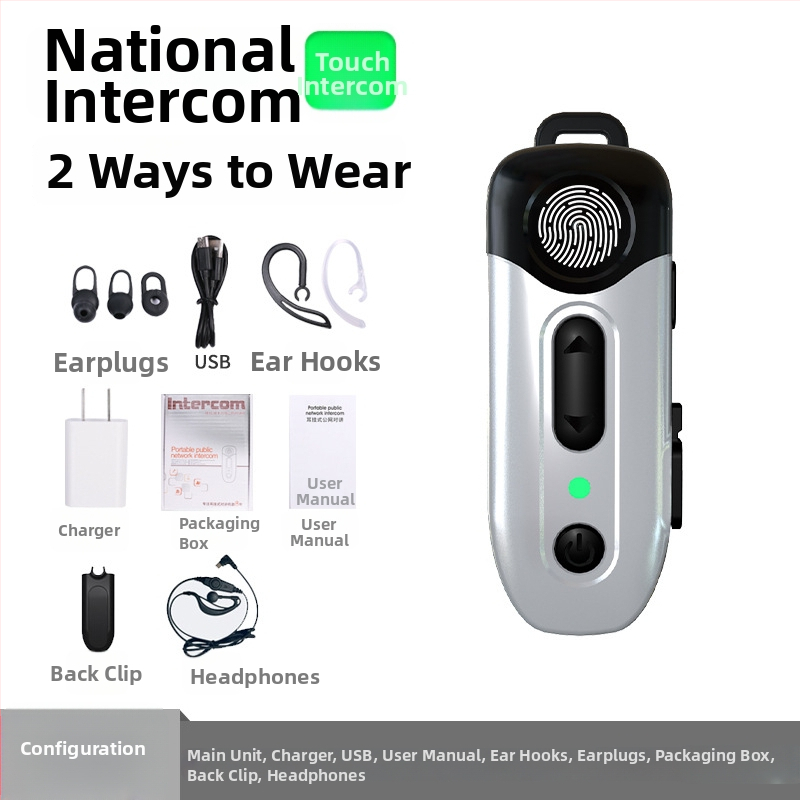 Intercom mini pentru catering și hoteluri, rezistent la apă, rază de 1,5–3 km, fără baterie, cod produs G72