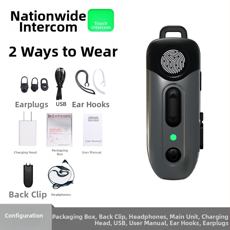 Intercom mini pentru catering și hoteluri, rezistent la apă, rază de 1,5–3 km, fără baterie, cod produs G72