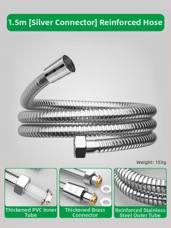 Furtun de duș din oțel inoxidabil și conductă de conectare pentru ieșirea boilerului, stil modern minimalist