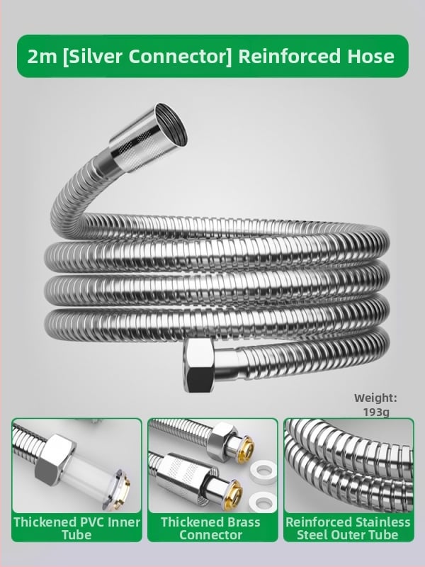 Furtun de duș din oțel inoxidabil și conductă de conectare pentru ieșirea boilerului, stil modern minimalist