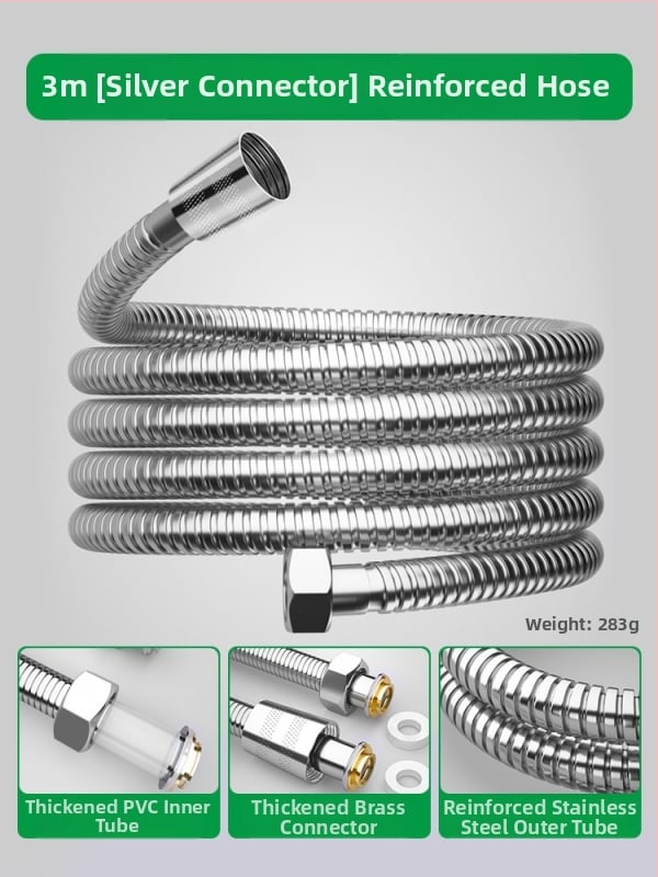 Furtun de duș din oțel inoxidabil și conductă de conectare pentru ieșirea boilerului, stil modern minimalist