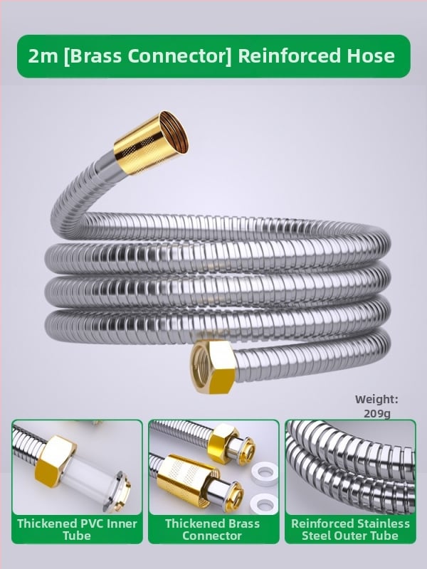 Furtun de duș din oțel inoxidabil și conductă de conectare pentru ieșirea boilerului, stil modern minimalist
