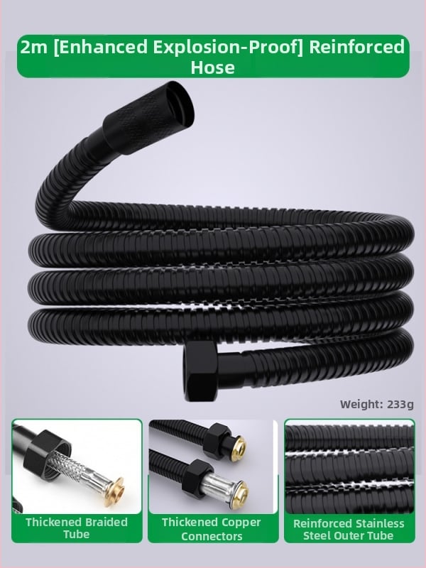 Furtun de duș din oțel inoxidabil și conductă de conectare pentru ieșirea boilerului, stil modern minimalist