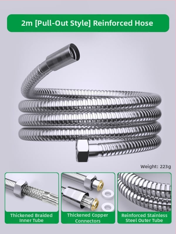 Furtun de duș din oțel inoxidabil și conductă de conectare pentru ieșirea boilerului, stil modern minimalist