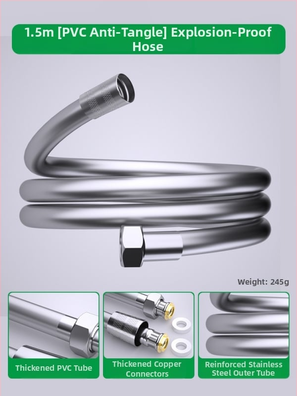 Furtun de duș din oțel inoxidabil și conductă de conectare pentru ieșirea boilerului, stil modern minimalist