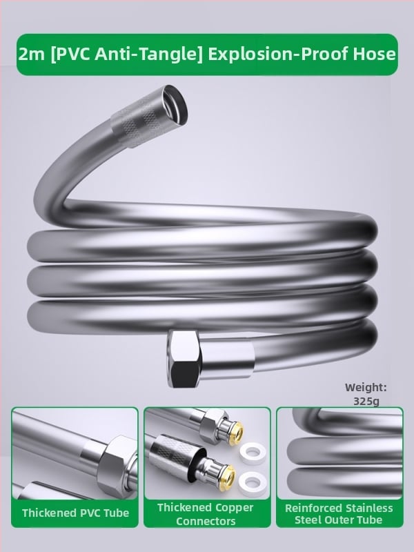 Furtun de duș din oțel inoxidabil și conductă de conectare pentru ieșirea boilerului, stil modern minimalist