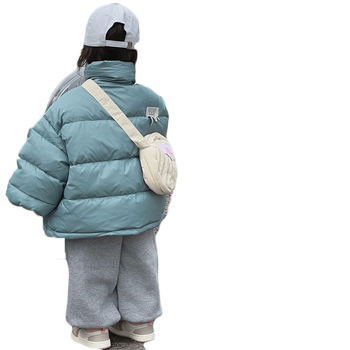 Gyerekeknek szóló tollas téli kabát 2025, uniszex, rövid fazon, koreai stílus, töltet 81–85% tollal, bélés poliészter