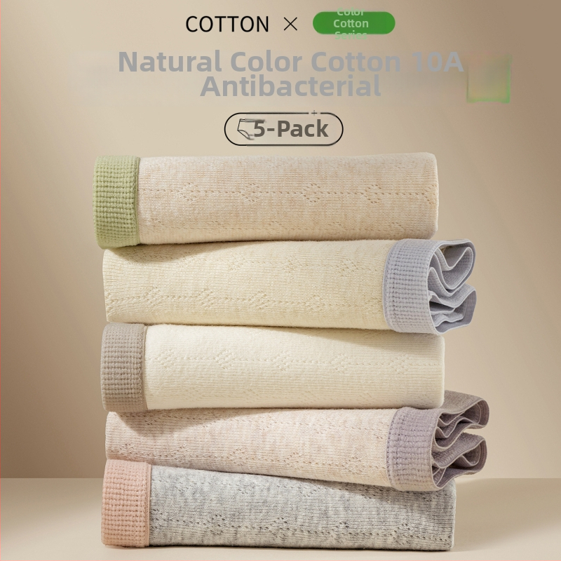 Női pamut alsó, antibakteriális és lélegző, középmagas derekú