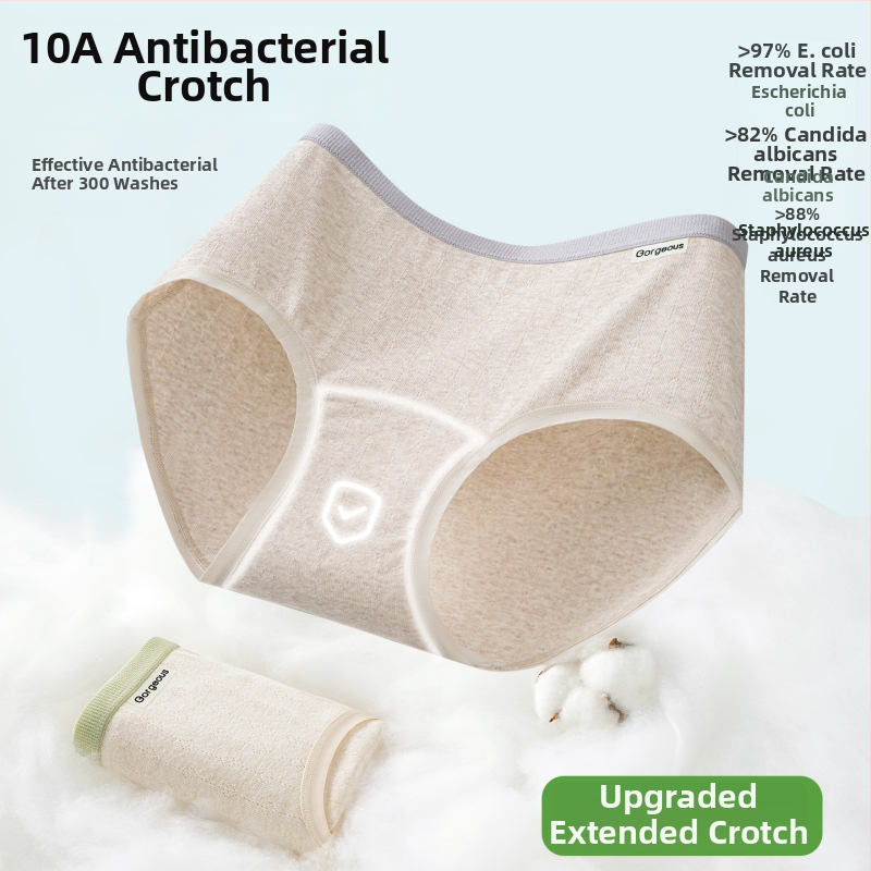 Női pamut alsó, antibakteriális és lélegző, középmagas derekú