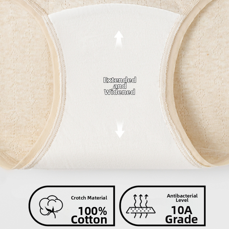 Női pamut alsó, antibakteriális és lélegző, középmagas derekú