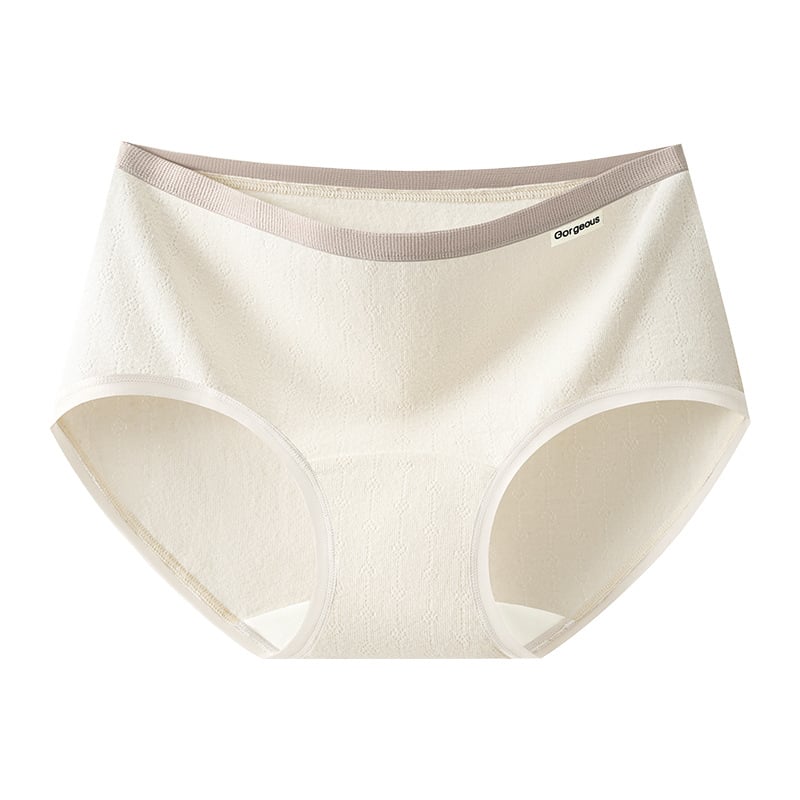 Női pamut alsó, antibakteriális és lélegző, középmagas derekú