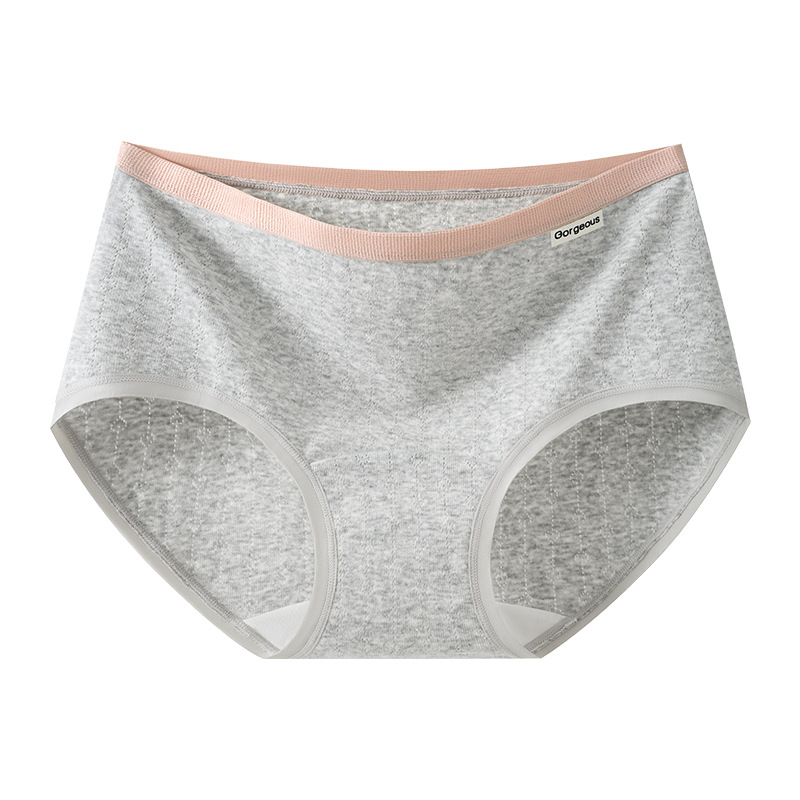 Női pamut alsó, antibakteriális és lélegző, középmagas derekú