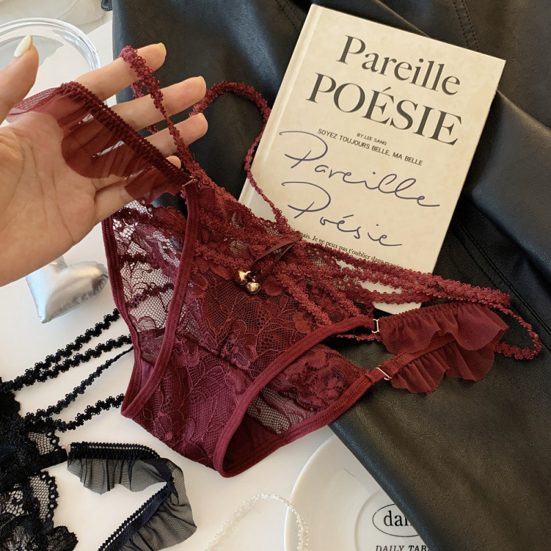 Dantelaste ženske gaćice, niski struk, poliester čipka, pamuk podstava, broj niti 31–40d