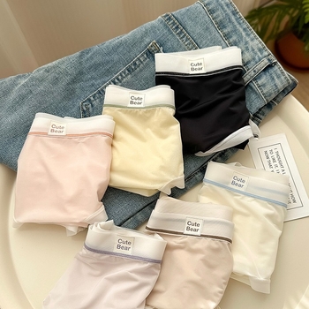 Ice Silk žensko donje rublje za ljeto – najlon 70–80%, 11–20D, pleteni, prozračni, podstava prepona viskozna 30–50%, srednji struk, uzorak u boji