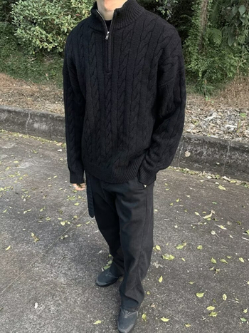 Zozoforest pleteni džemper s kapuljačom, slobodan kroj, HK stil, 90% poliester, okrugli ovratnik