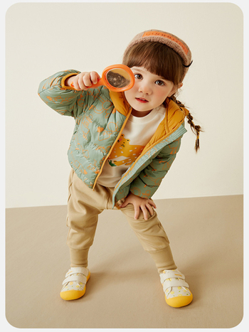 Παιδικό πουπουλένιο μπουφάν - Unisex, γέμισμα από λευκό πάπιας πούπουλο, μοτίβο καρτούν, κοντό μήκος, μη αποσπώμενη κουκούλα, για ηλικίες 1–3 ετών