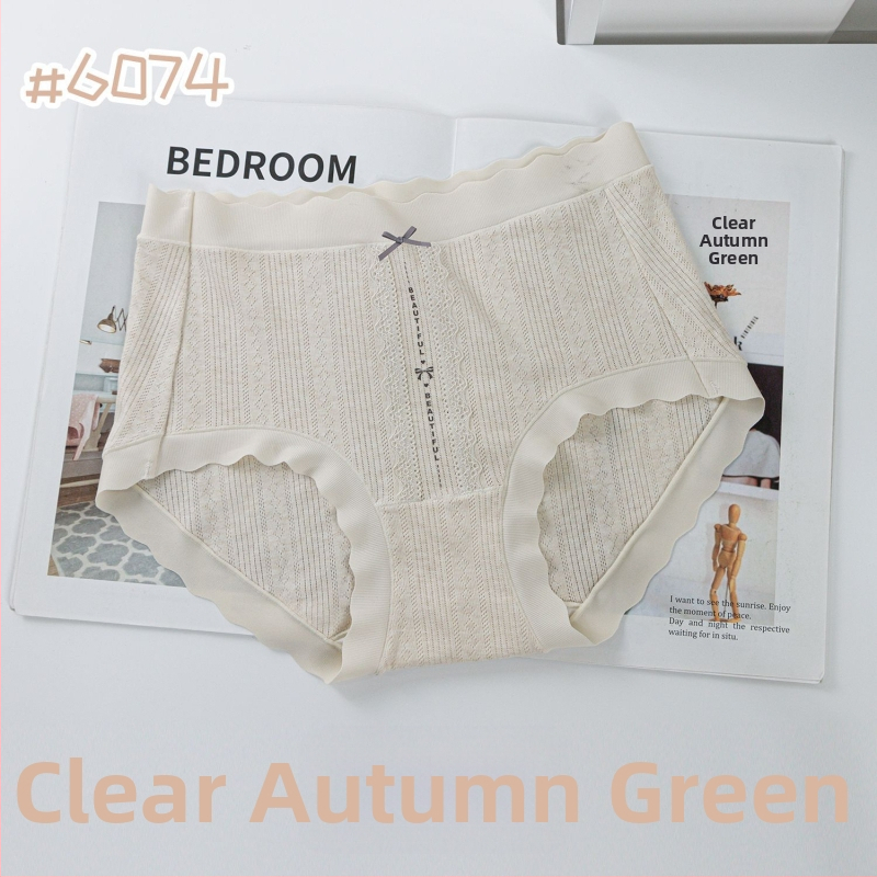 Žensko pamuk donje rublje s motivom mašnice i slova, japansko-korejski stil, srednji pojas, prozračnost.
