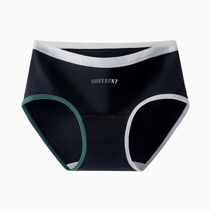 Ženske pamučne gaćice sa srednjim strukom, prozračne, antibakterijske, pleteni materijal, uzorak teksta.