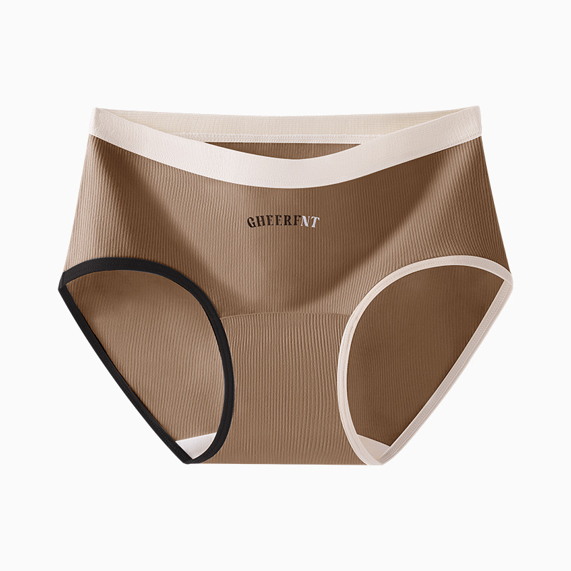 Ženske pamučne gaćice sa srednjim strukom, prozračne, antibakterijske, pleteni materijal, uzorak teksta.