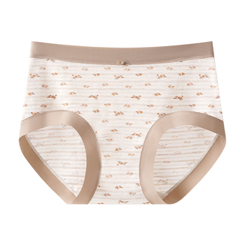 Ženske gaćice od Lyocell-a s cvjetnim uzorkom, srednja visina pojasa, antibakterijske i prozračne