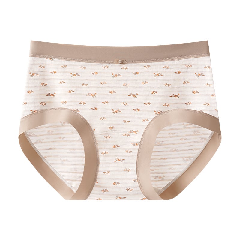 Ženske gaćice od Lyocell-a s cvjetnim uzorkom, srednja visina pojasa, antibakterijske i prozračne