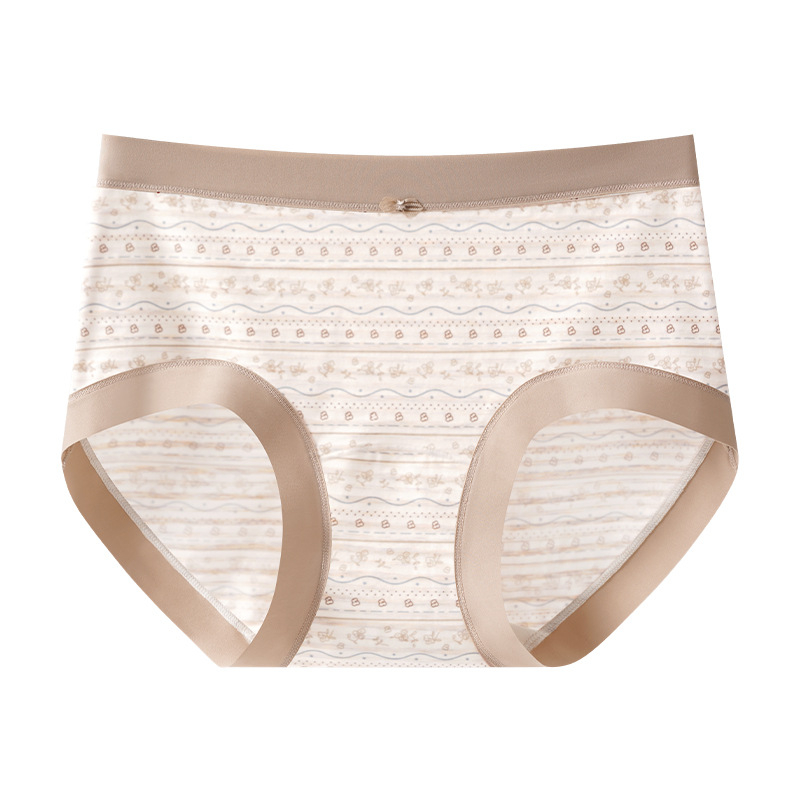 Ženske gaćice od Lyocell-a s cvjetnim uzorkom, srednja visina pojasa, antibakterijske i prozračne