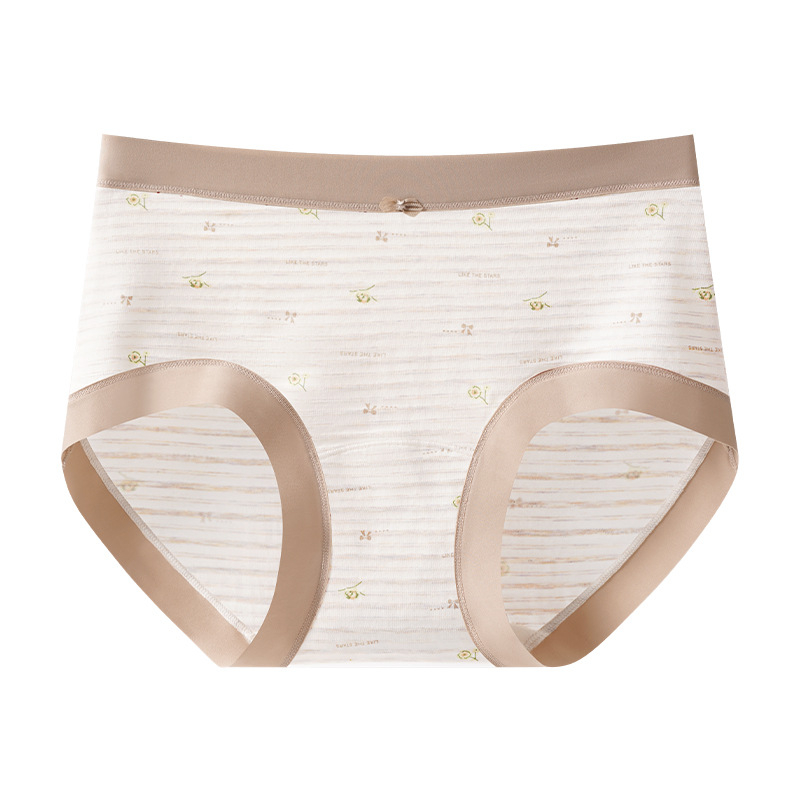 Ženske gaćice od Lyocell-a s cvjetnim uzorkom, srednja visina pojasa, antibakterijske i prozračne