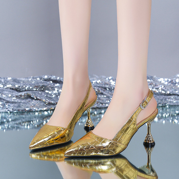 Sandale s oštrim vrhom i elastičnim remenom, gornji dio PU, gumeni đon, podstava od super vlakana, proljeće 2025