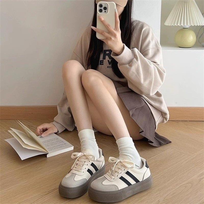 Dexun pantofi de antrenament pentru femei, cu gleznă înaltă, talpă groasă 3–5 cm, partea superioară din piele sintetică, branț PU, talpă din cauciuc