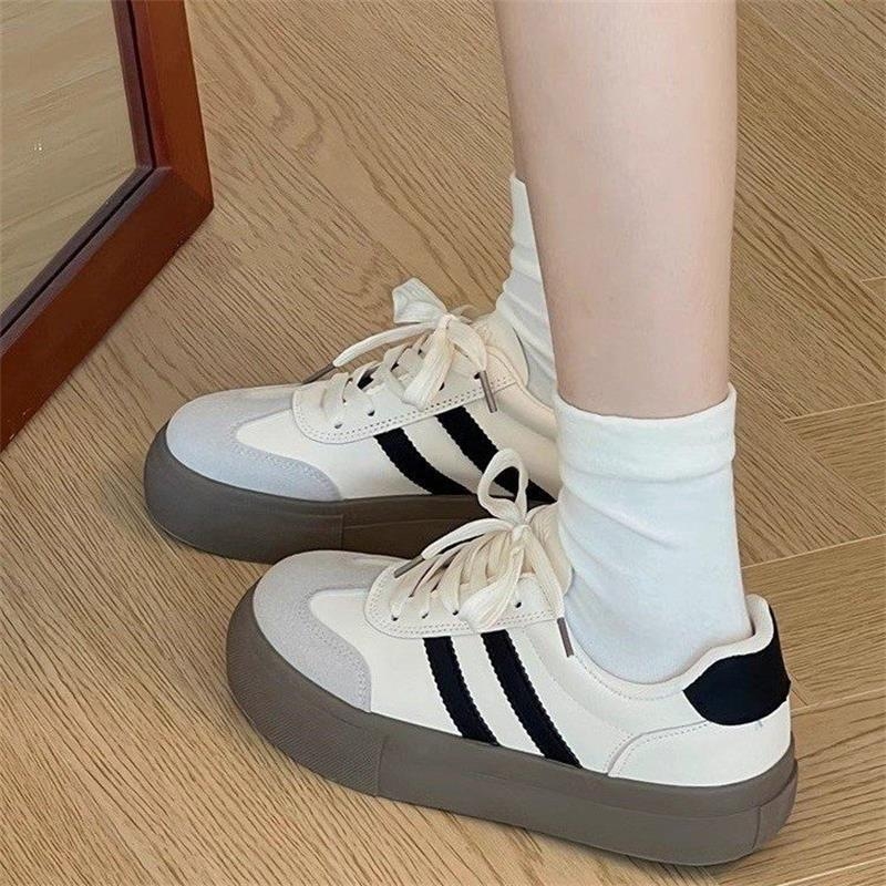 Dexun pantofi de antrenament pentru femei, cu gleznă înaltă, talpă groasă 3–5 cm, partea superioară din piele sintetică, branț PU, talpă din cauciuc