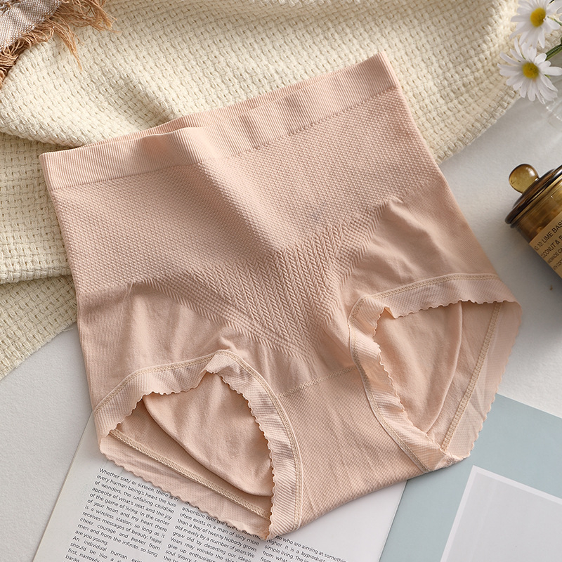 Chiloți femei talie înaltă, control abdomen, ridicare șolduri, fără cusături, jacquard respirabil, căptușeală din bumbac în zona crosei