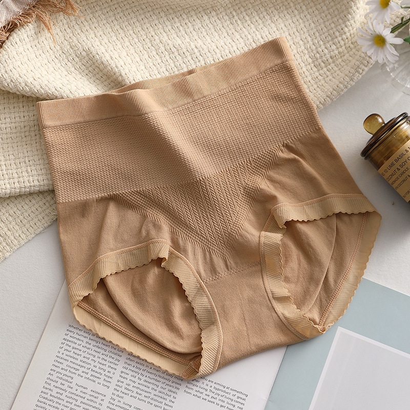 Chiloți femei talie înaltă, control abdomen, ridicare șolduri, fără cusături, jacquard respirabil, căptușeală din bumbac în zona crosei