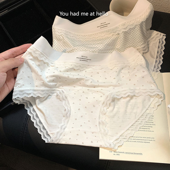 Lenjerie intimă pentru femei din vâscoză, respirabilă, imprimeu floral și cu buline, talie medie, căptușeală din bumbac